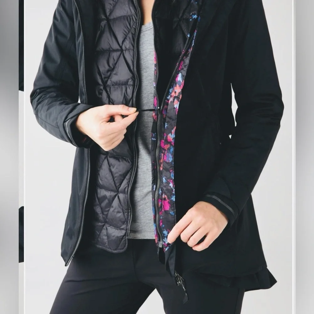Lululemon Four The Helluvit Jacket Black / Dandy Digie Multi Size 10